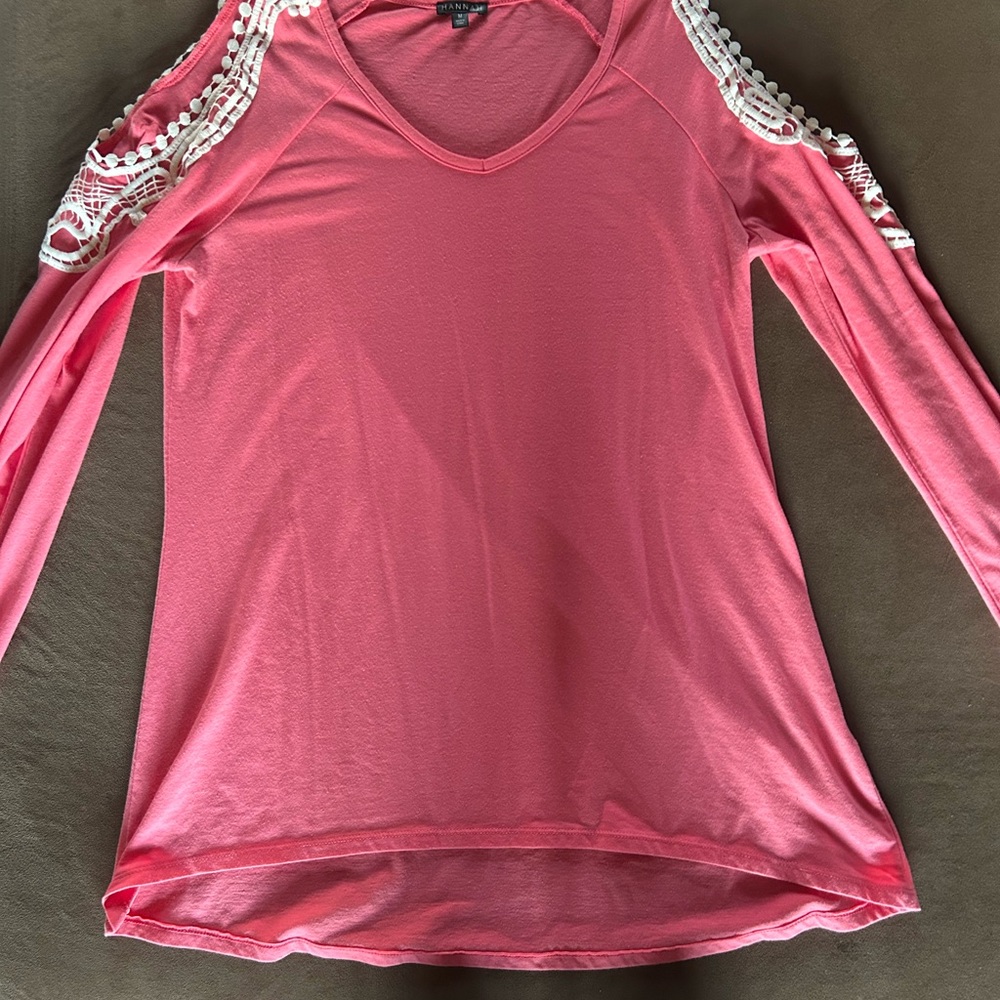 Women's Pink Cold Shoulder Top